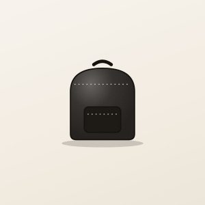 City Backpack in Grained Leather — Black